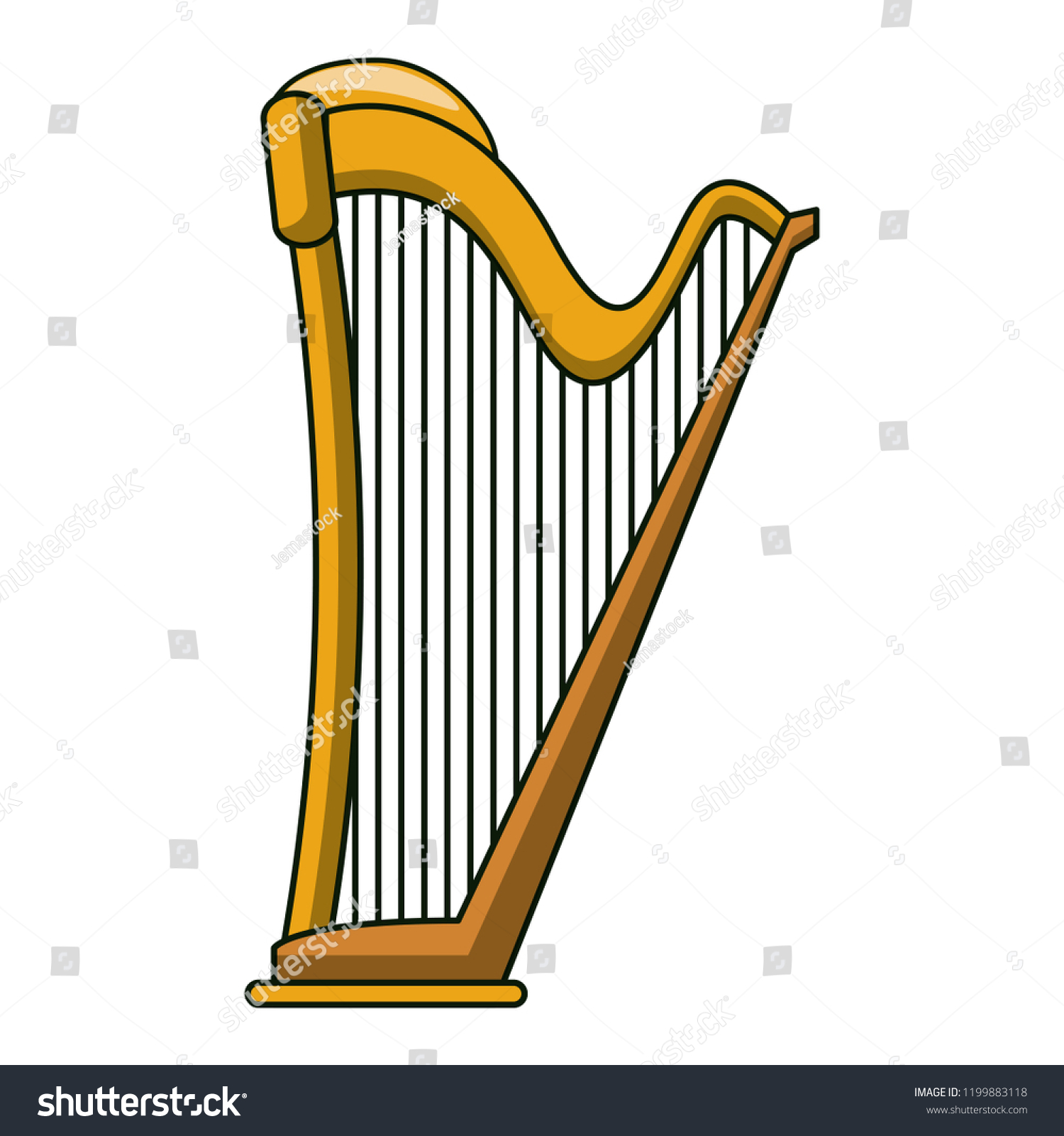 Harp Instrument Cartoon Image Vectorielle De Stock Libre De Droits 1199883118