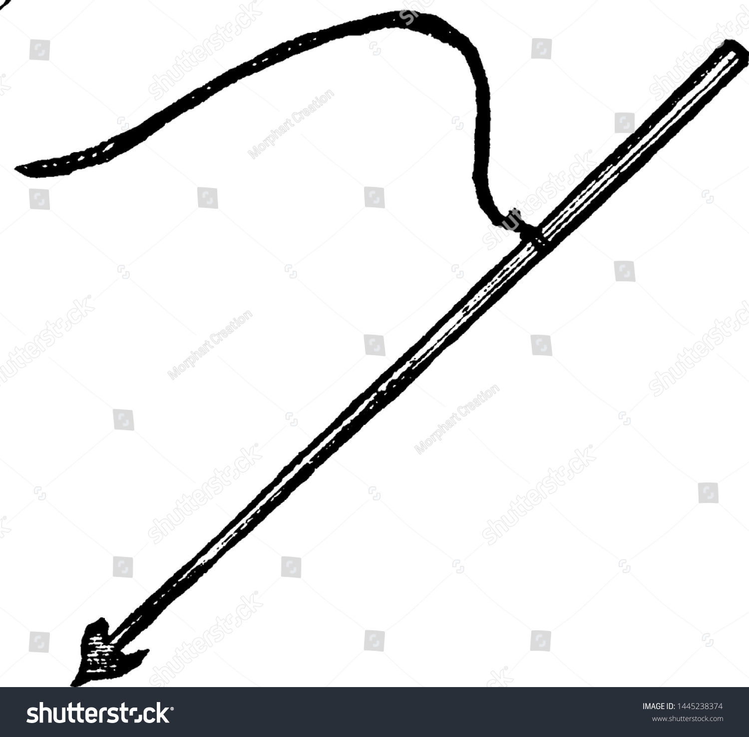 Harpoon Vintage Engraved Illustration Drawing Stock Vector (Royalty