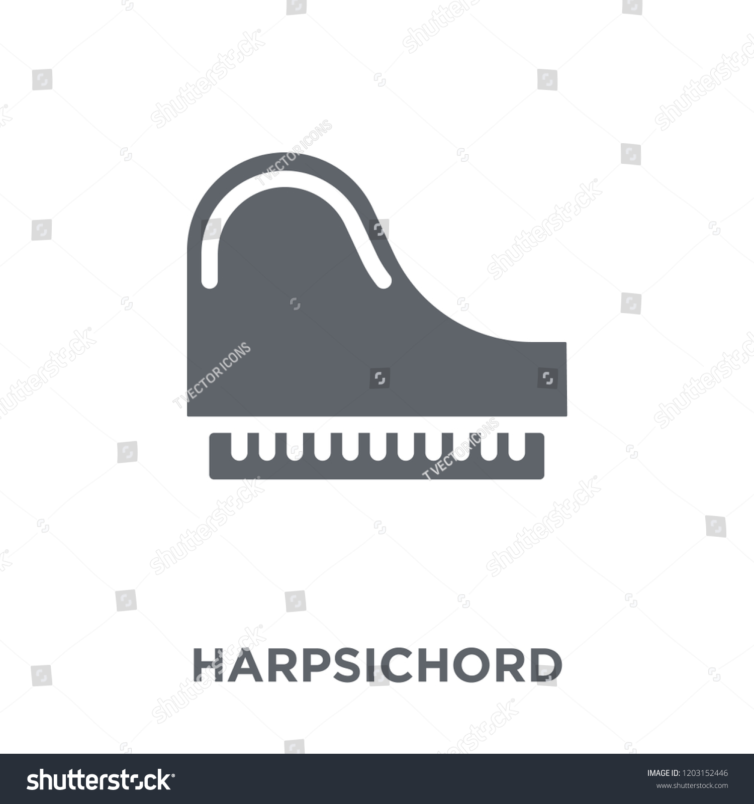 Harpsichord Icon Harpsichord Design Concept Music Stock Vector Royalty Free 1203152446 7237