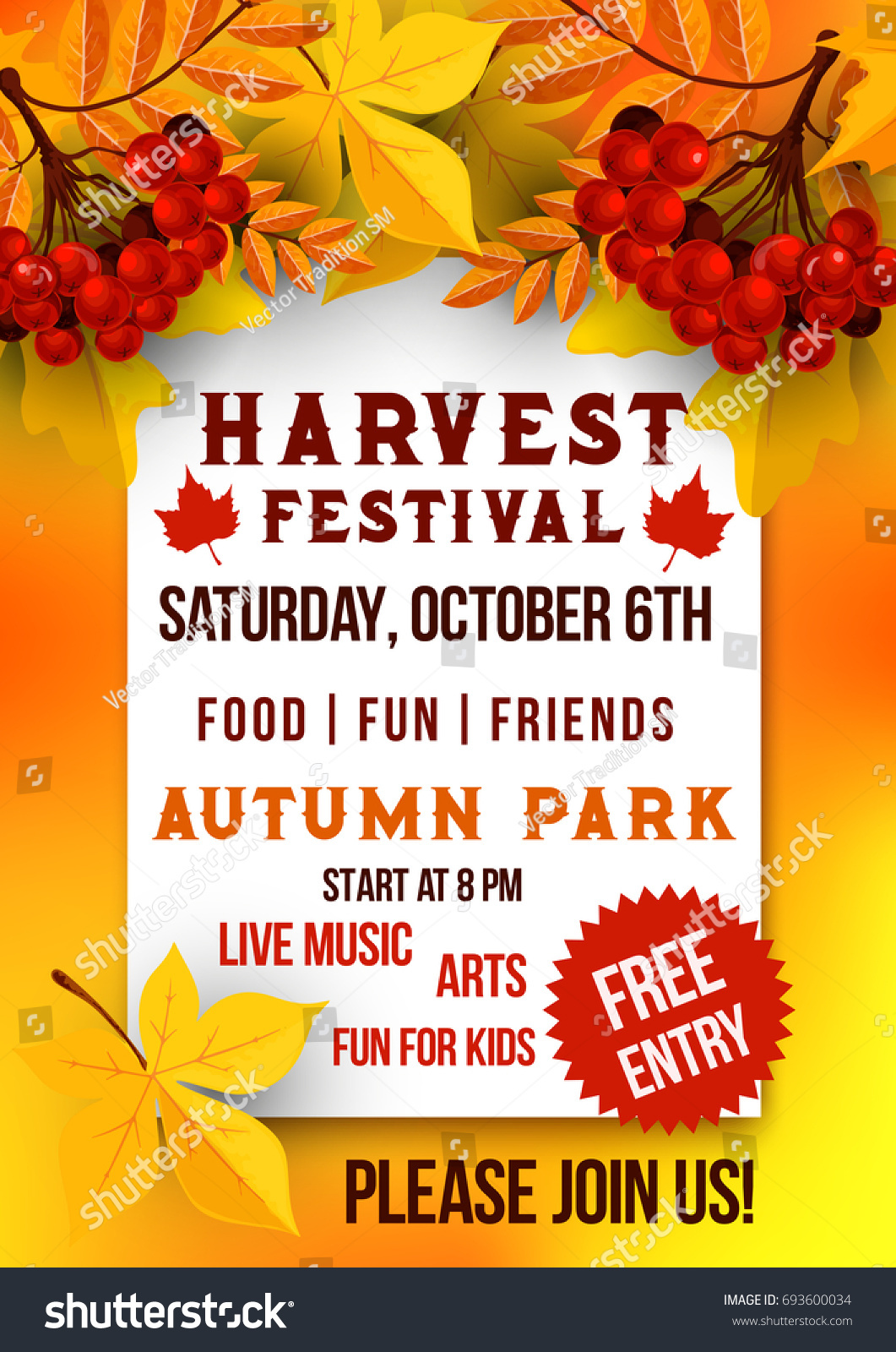 harvest festival flyer templates