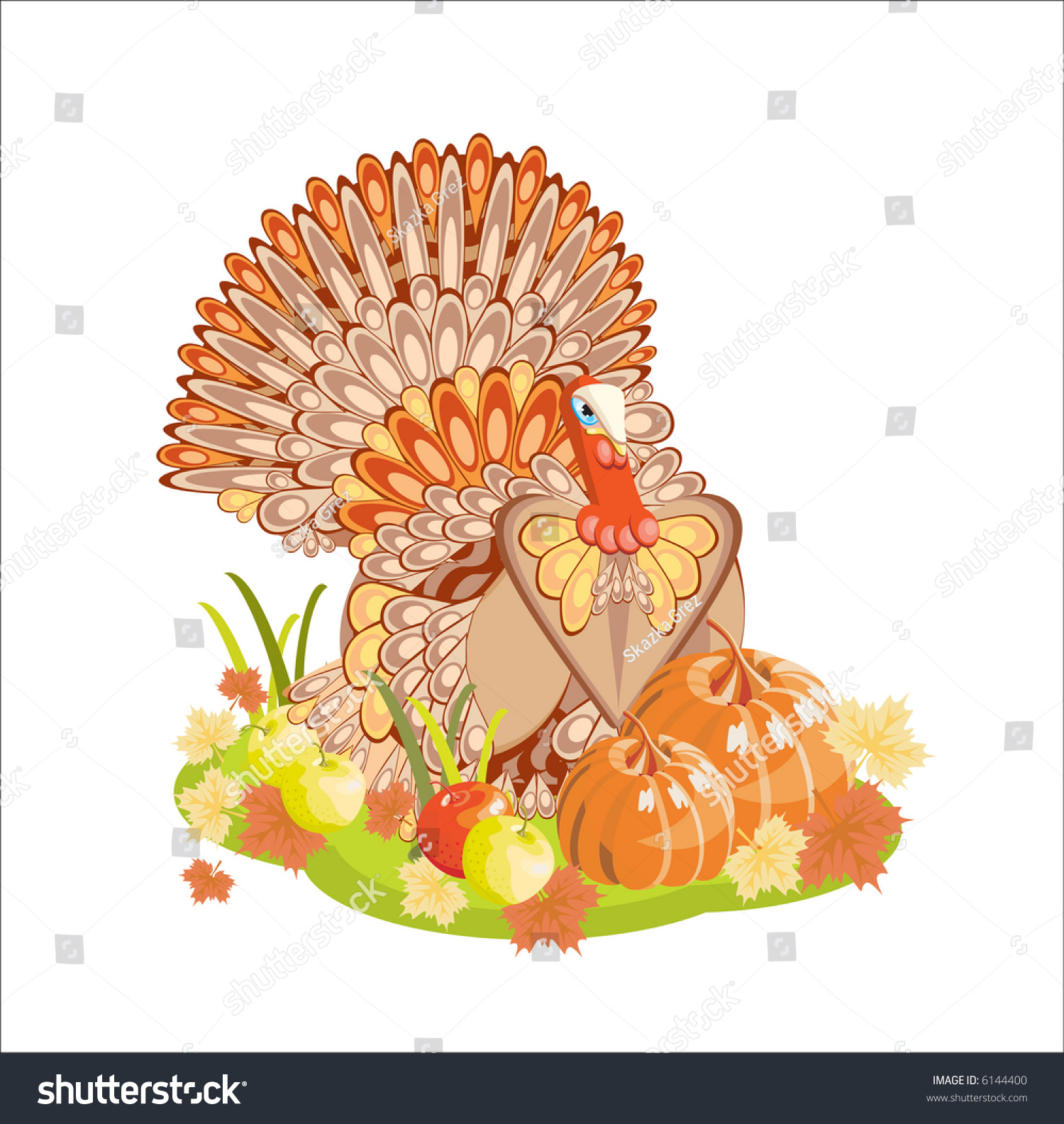 Harvest/Thanksgiving Turkey Stock Vector Illustration 6144400 ...