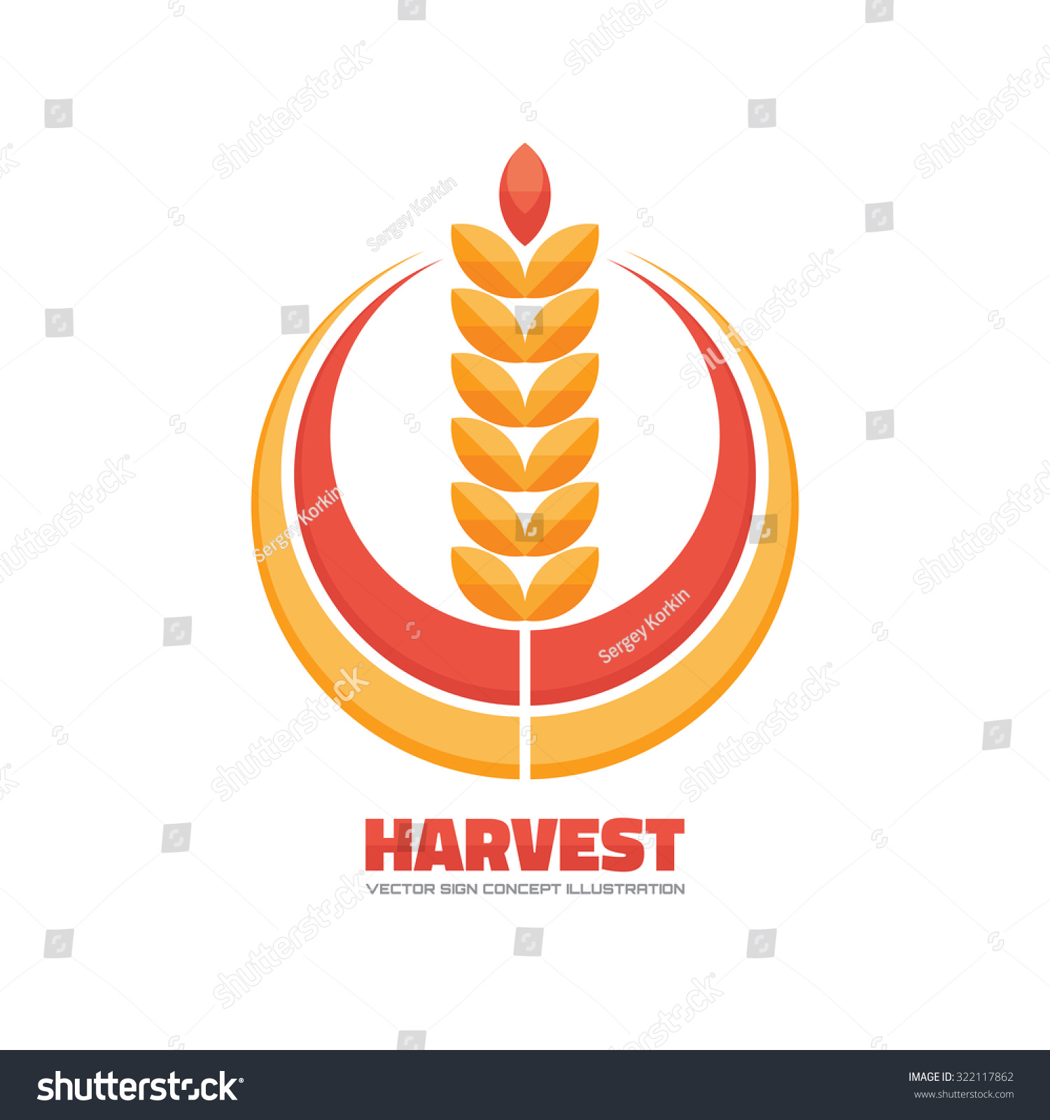 Harvest Vector Logo Template Concept Illustration Stock Vector (Royalty ...