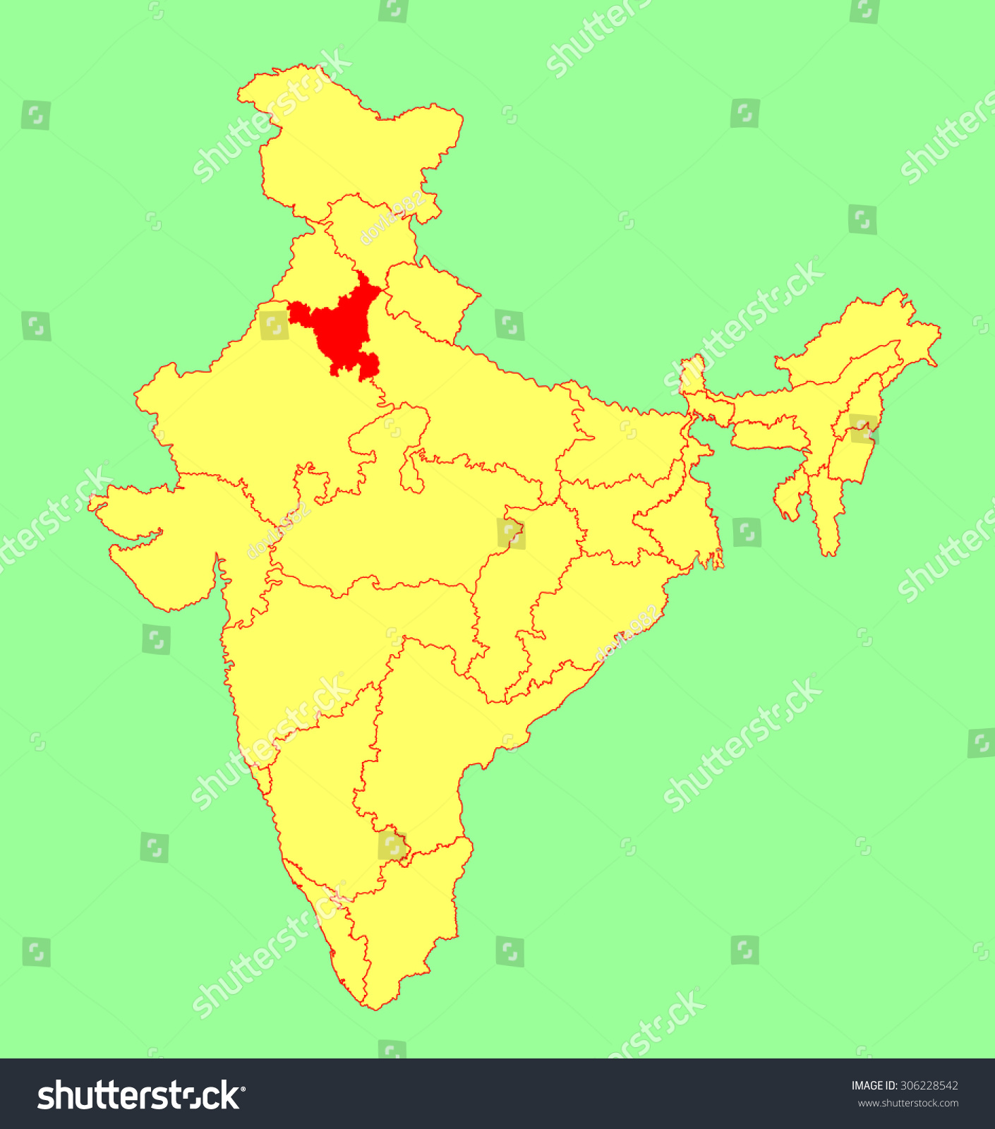 Haryana Map In India Haryana State India Vector Map Silhouette Stock Vector (Royalty Free)  306228542 | Shutterstock