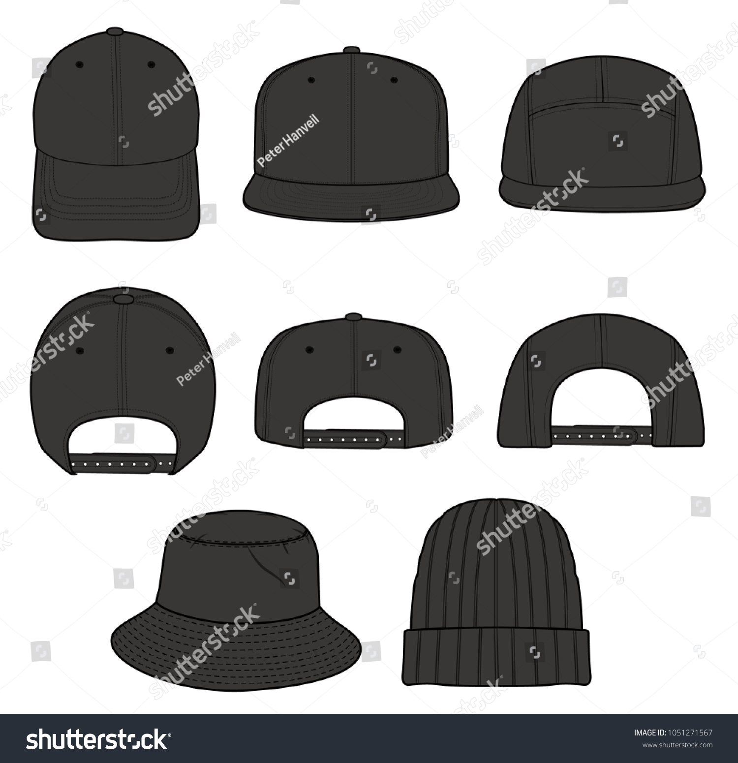 Download Hat Beanie Design Illustration Flat Sketches Stock Vector Royalty Free 1051271567