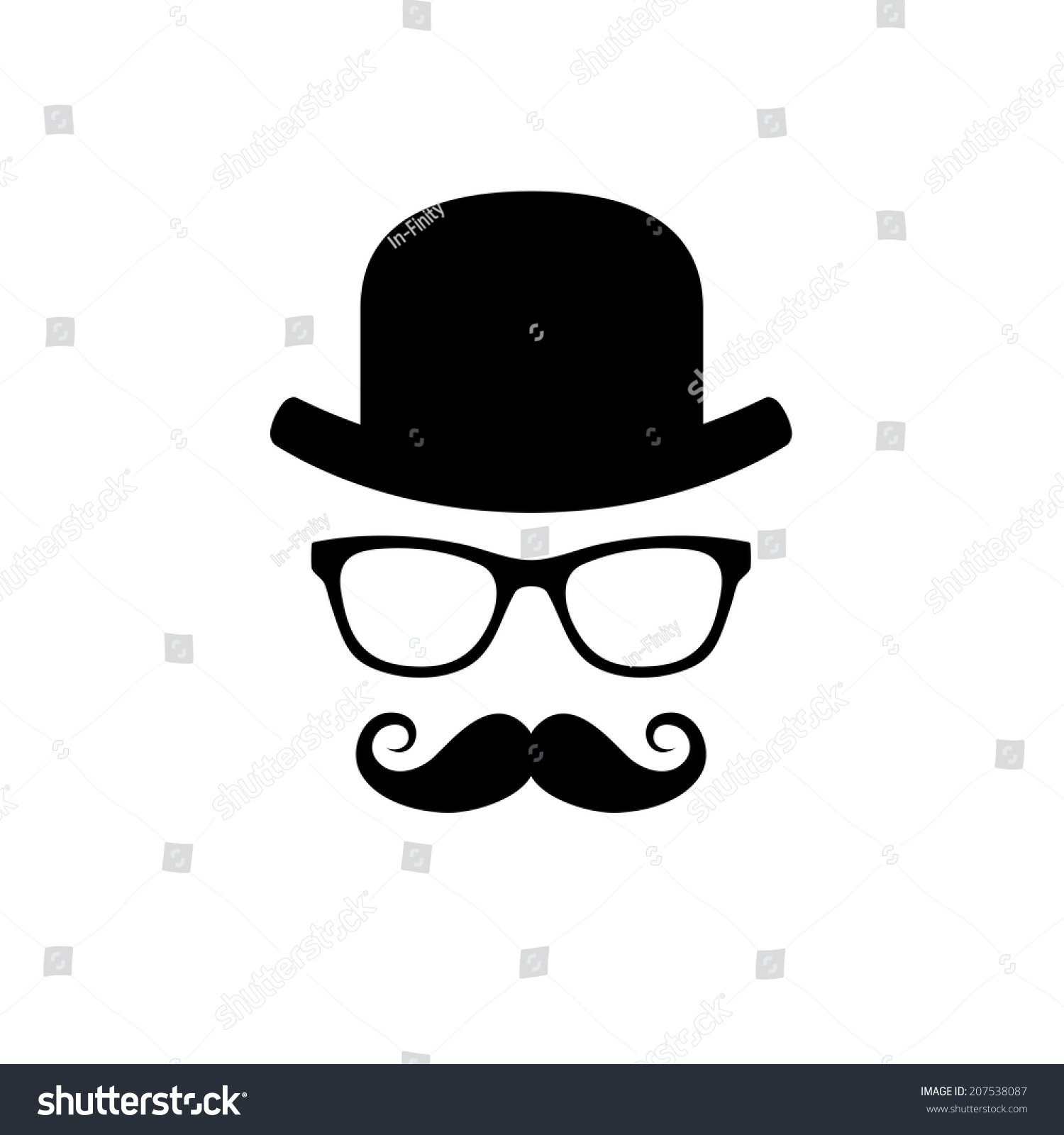 Hat Glasses Mustache Set Vector Illustration Stock Vector 207538087 ...