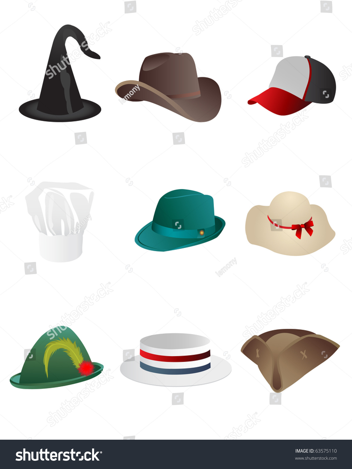 Hats Stock Vector Illustration 63575110 : Shutterstock