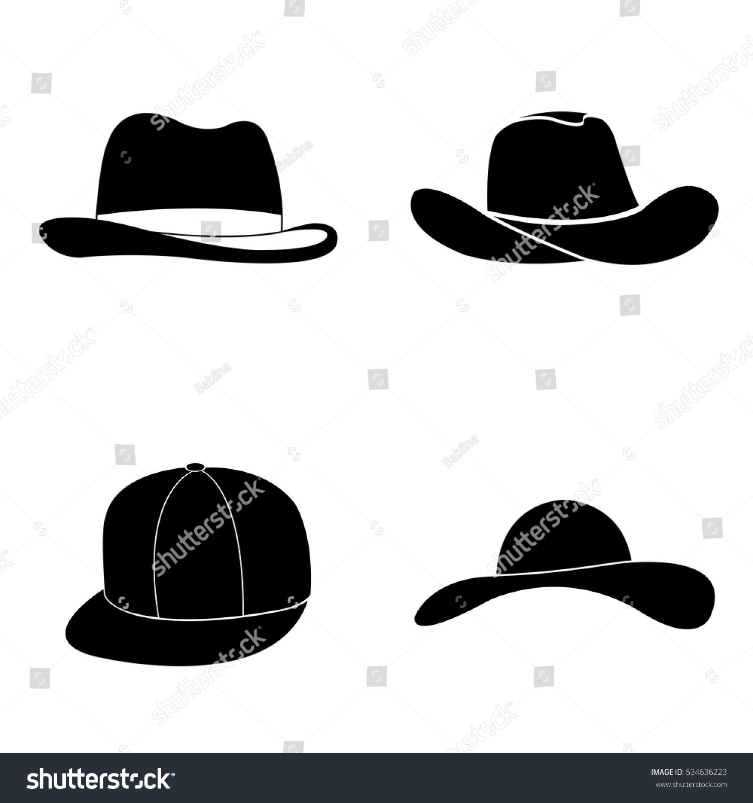 Hats Icons Vector Set - 534636223 : Shutterstock