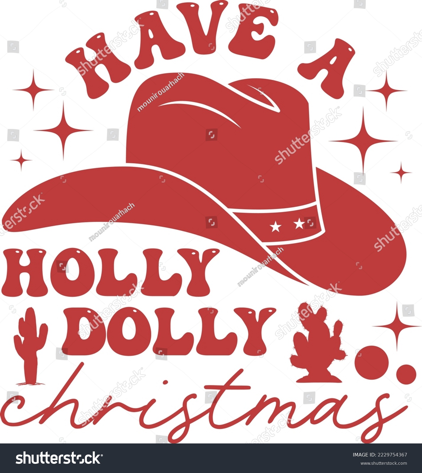SVG of have a holly dolly christmas,western christmas, Cowboy Hat Pink design 02 svg
