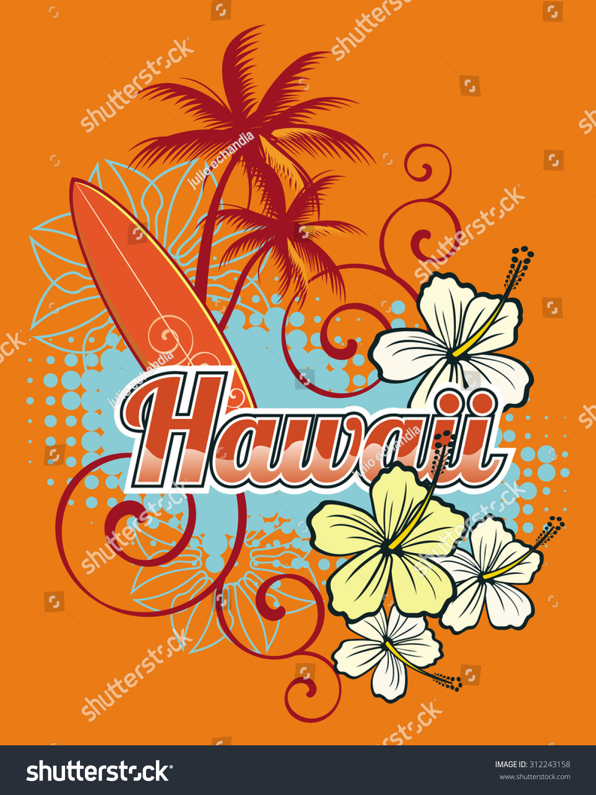 Hawaii Background Stock Vector (Royalty Free) 312243158