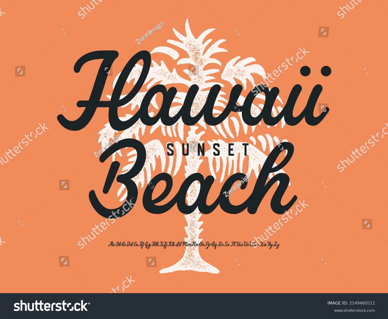 Hawaii Beach Original Monoline Script Font Stock Vector (Royalty Free ...