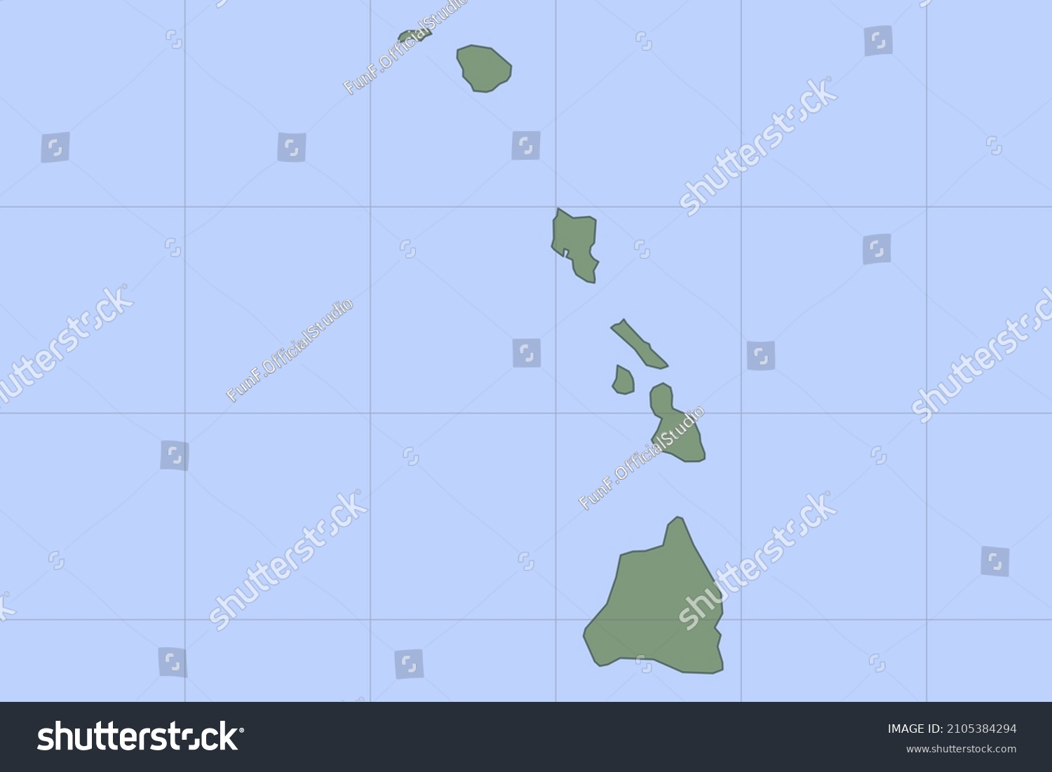 Hawaii Map Usa United States America - Stock Vector Hawaii Map Usa United States Of America Map Vector Template With Green Color On Blue Background 2105384294
