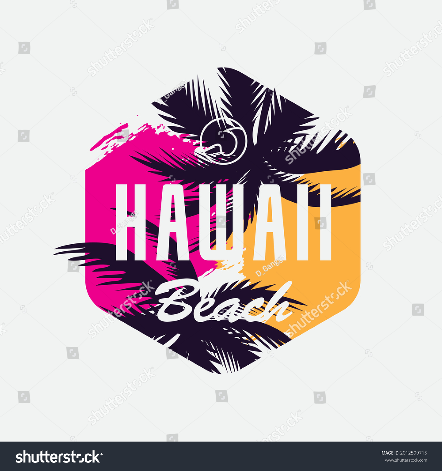 Hawaii Vector Illustration Typography Perfect Tshirts Stock Vector ...