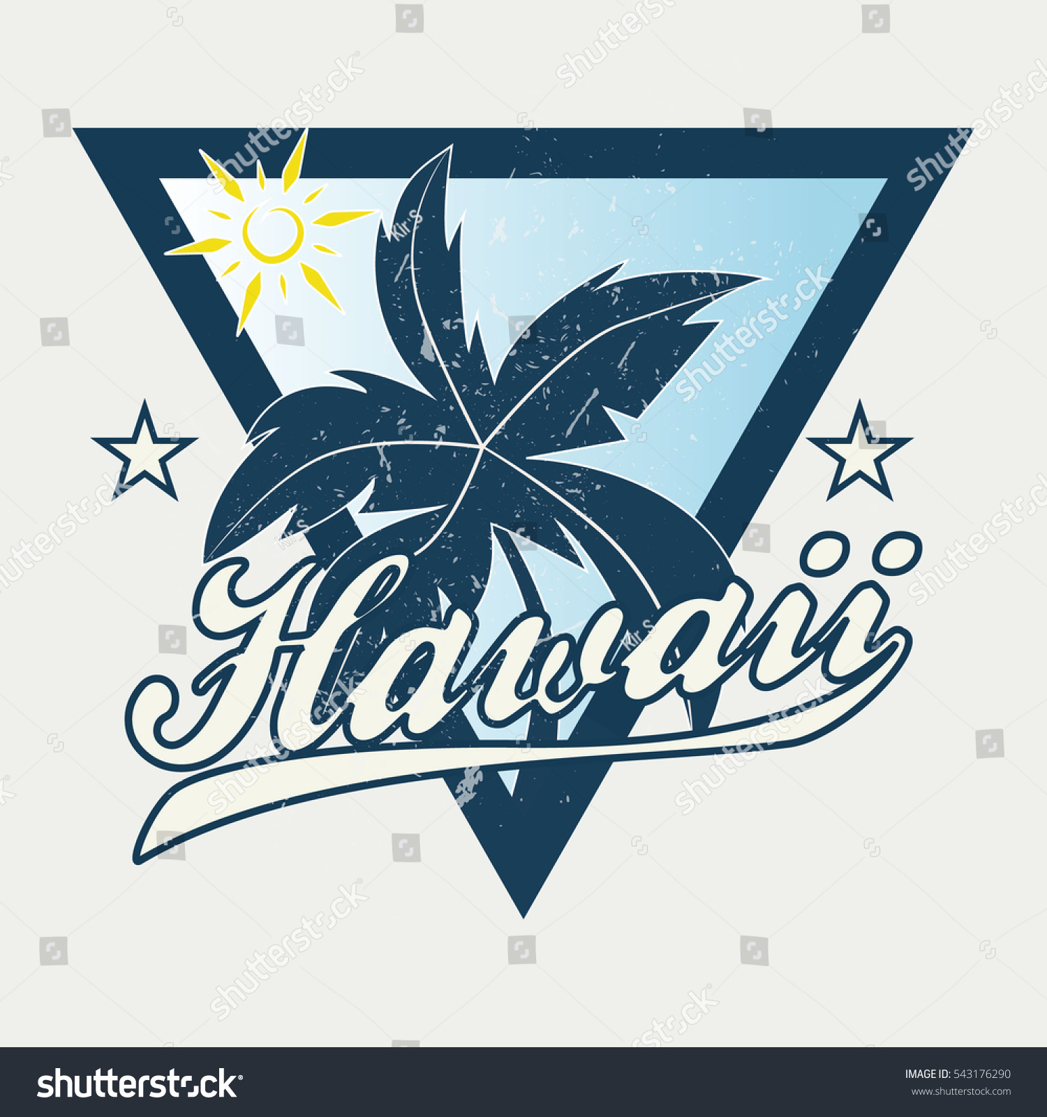 Hawaii Vector Illustration Vintage Graphic Style Stock Vector 543176290 ...