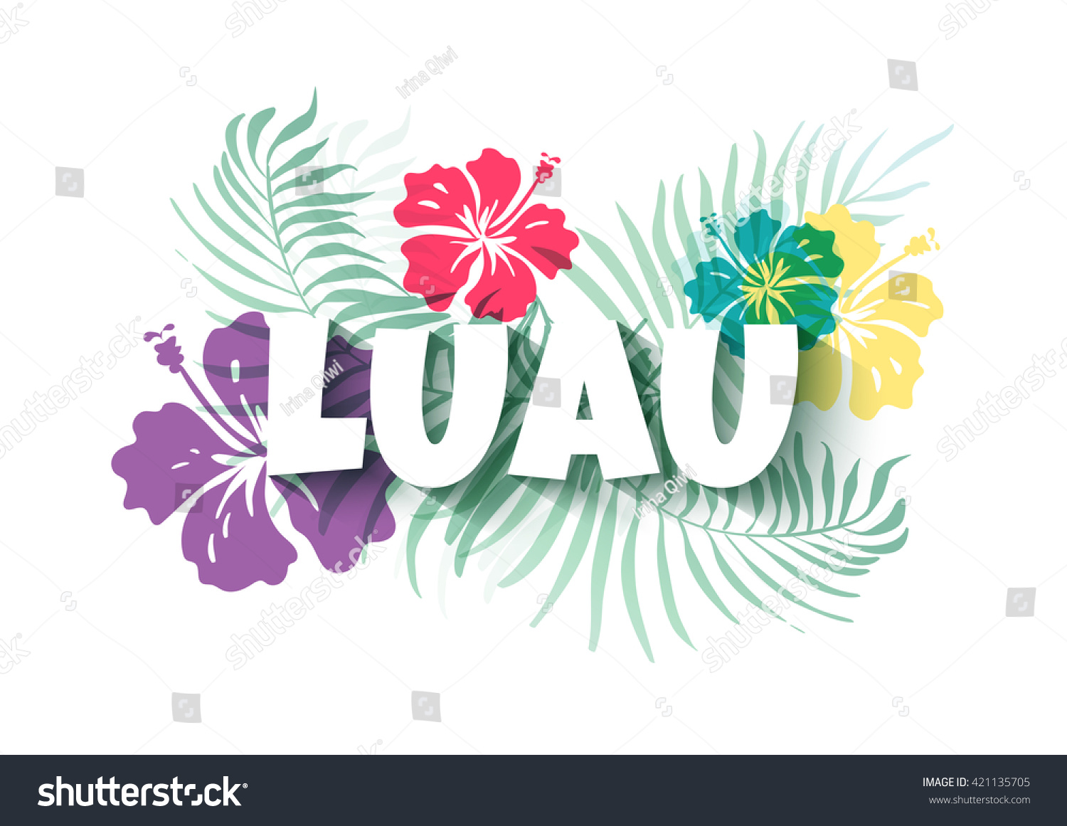 SVG of Hawaiian Luau Colorful background. Party Sign. Vector illustration svg