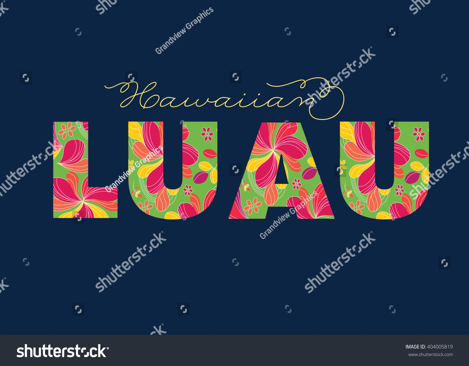 SVG of Hawaiian Luau Colorful Word, Text, Letters - Party Sign - Vector svg