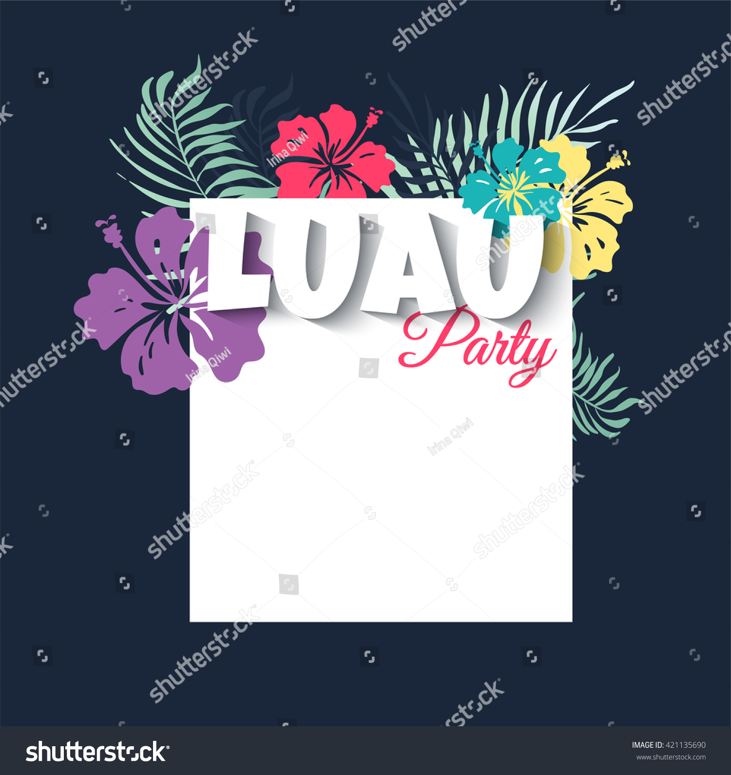 SVG of Hawaiian Party luau Template Invitation. Vector illustration svg