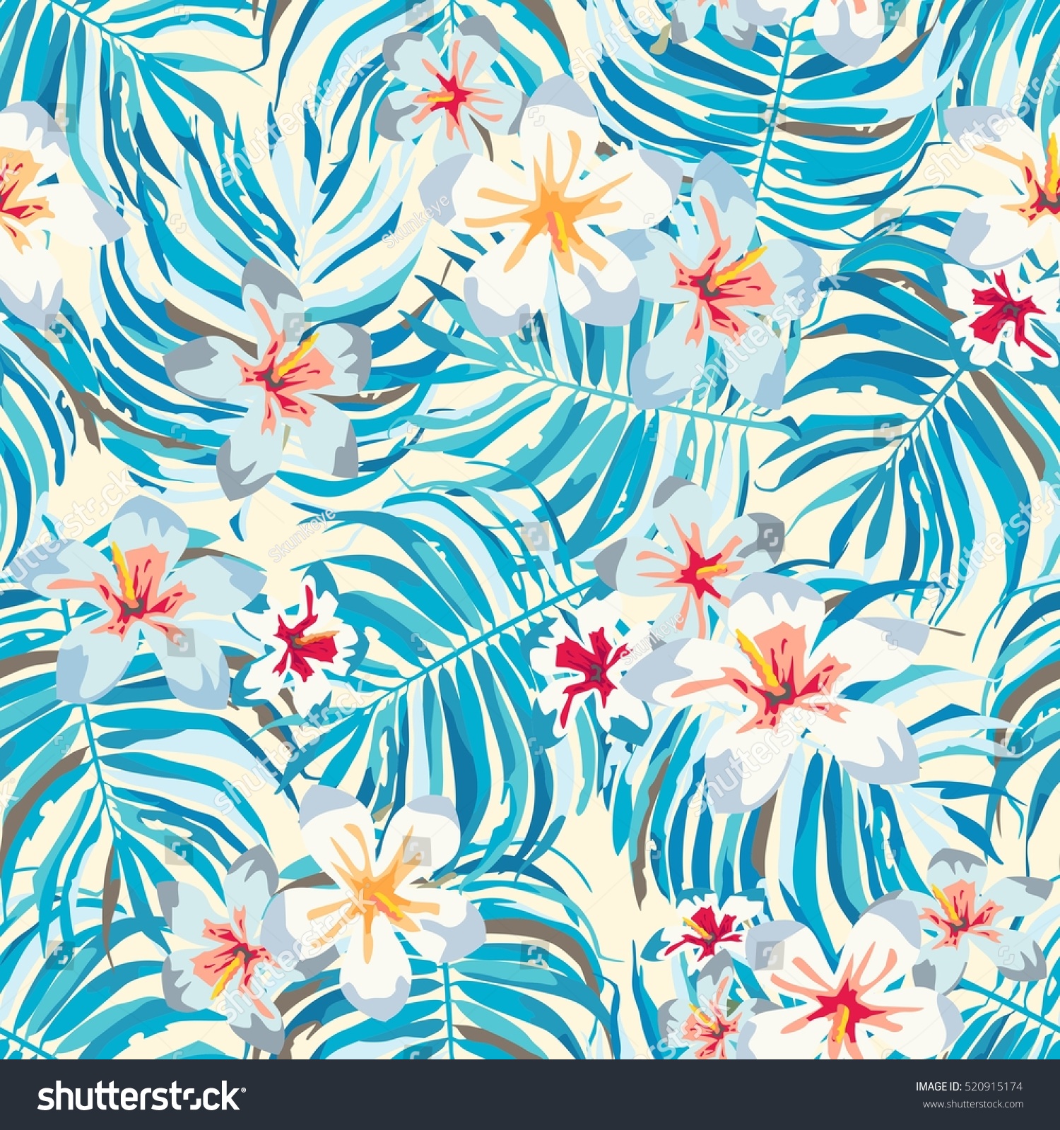 Hawaiian Pattern Stock Vector 520915174 - Shutterstock