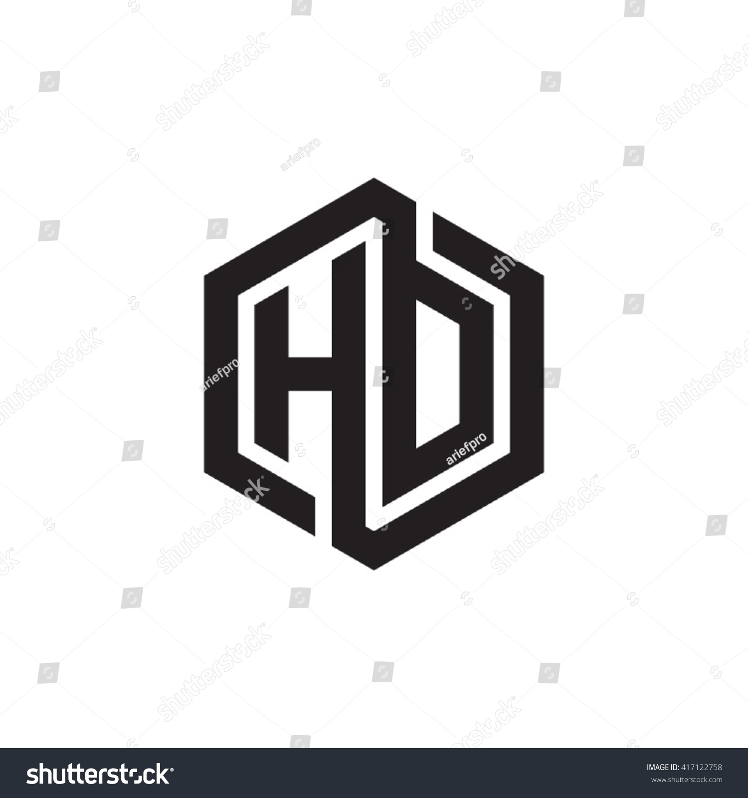 Hd Initial Letters Looping Linked Hexagon Stock Vector (Royalty Free ...