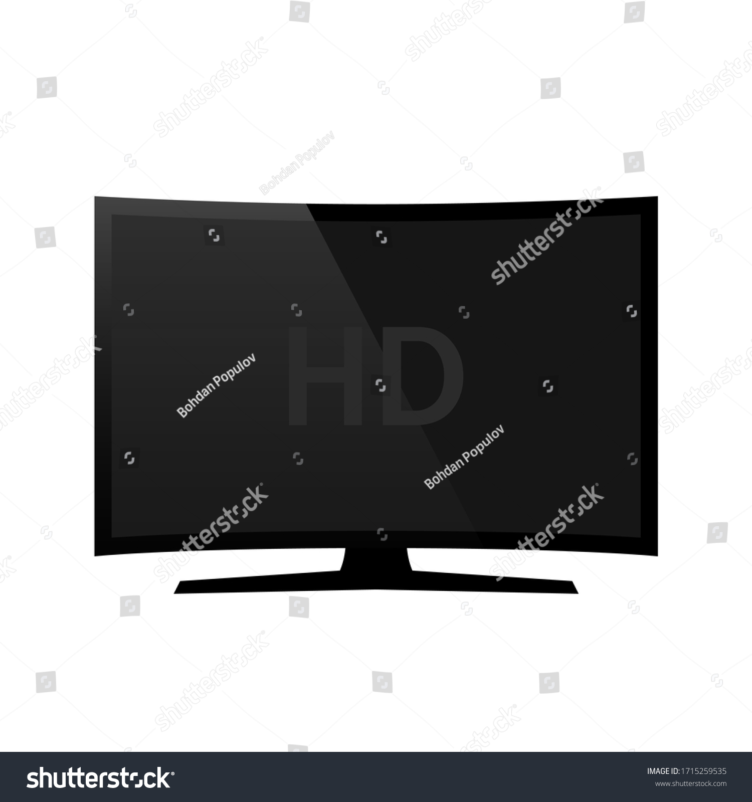 Hd Realistic Tv Screen Modern Flat Stock Vector (Royalty Free ...