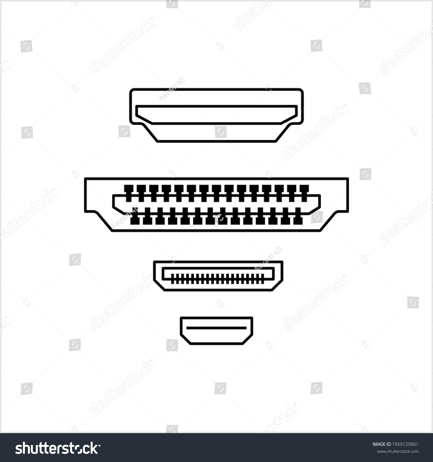 Hdmi Port Icon High Definition Multimedia Stock Vector (royalty Free 