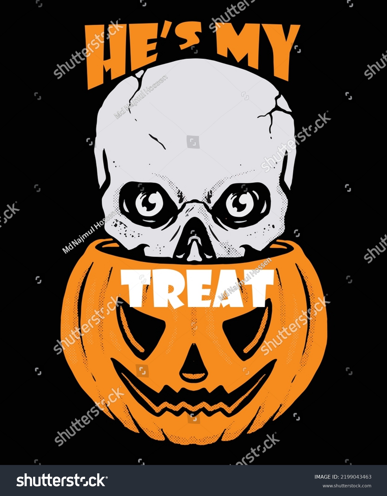 SVG of He Is My Treat, Happy Halloween Shirt Print Template, Witch Bat Cat Scary House Dark Green Riper Boo Squad Grave Pumpkin Skeleton Spooky Trick Or Treat svg
