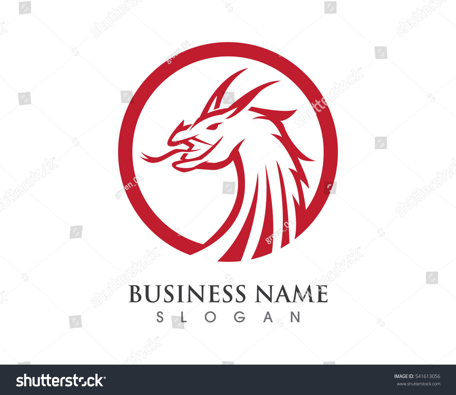 Head Dragon Flat Color Logo Template Stock Vector 541613056 - Shutterstock
