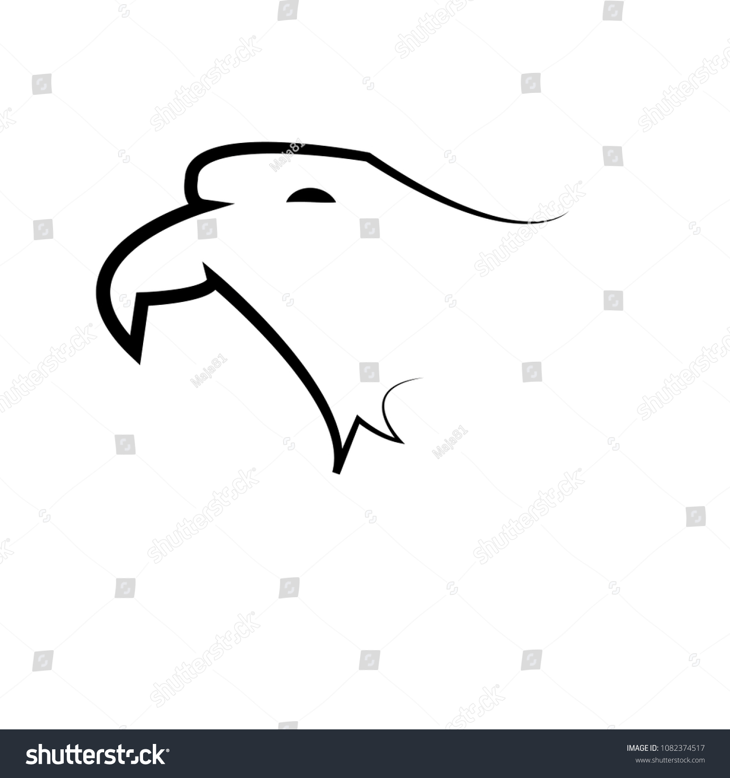 Head Falcon Vector Illustrator Stock Vector Royalty Free