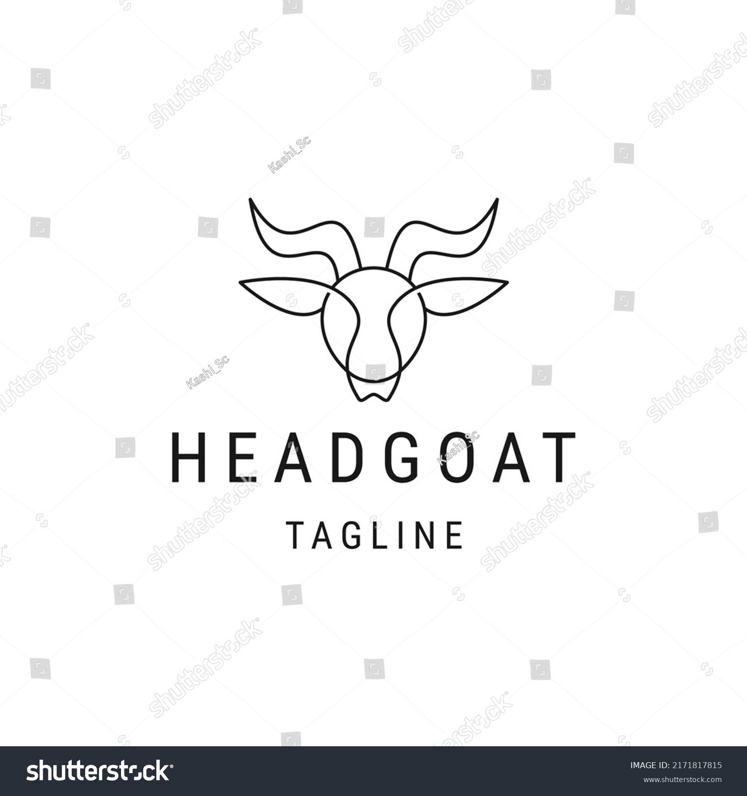 Head Goat Line Logo Icon Design Stock Vector (Royalty Free) 2171817815 ...