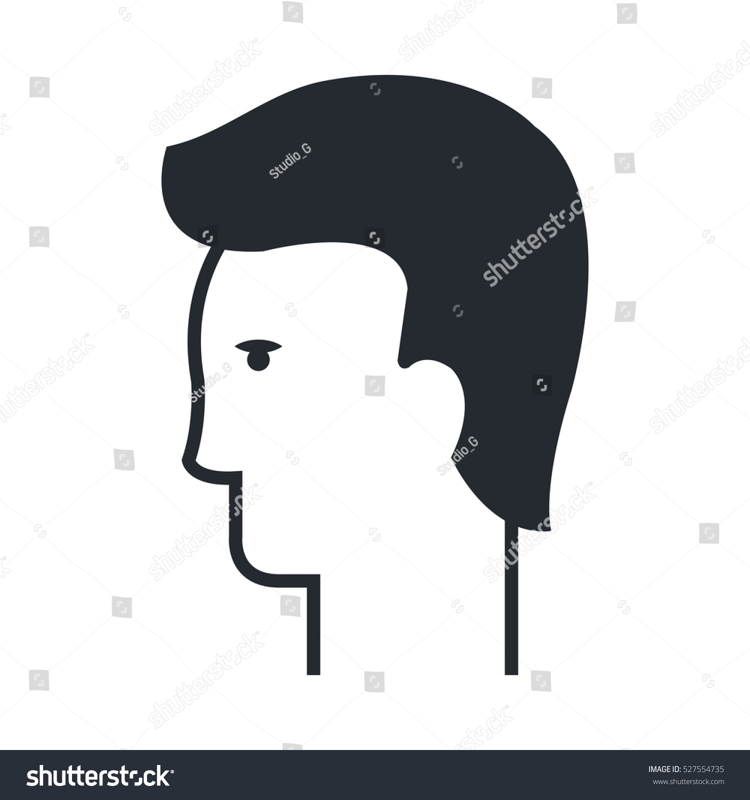 Head Human Profile Icon: vector de stock (libre de regalías) 527554735 ...