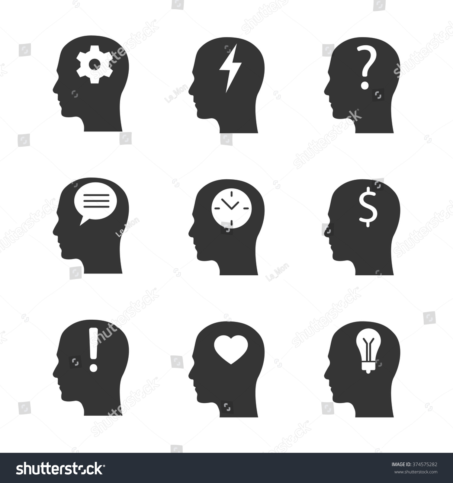 Head Icons Stock Vector (Royalty Free) 374575282