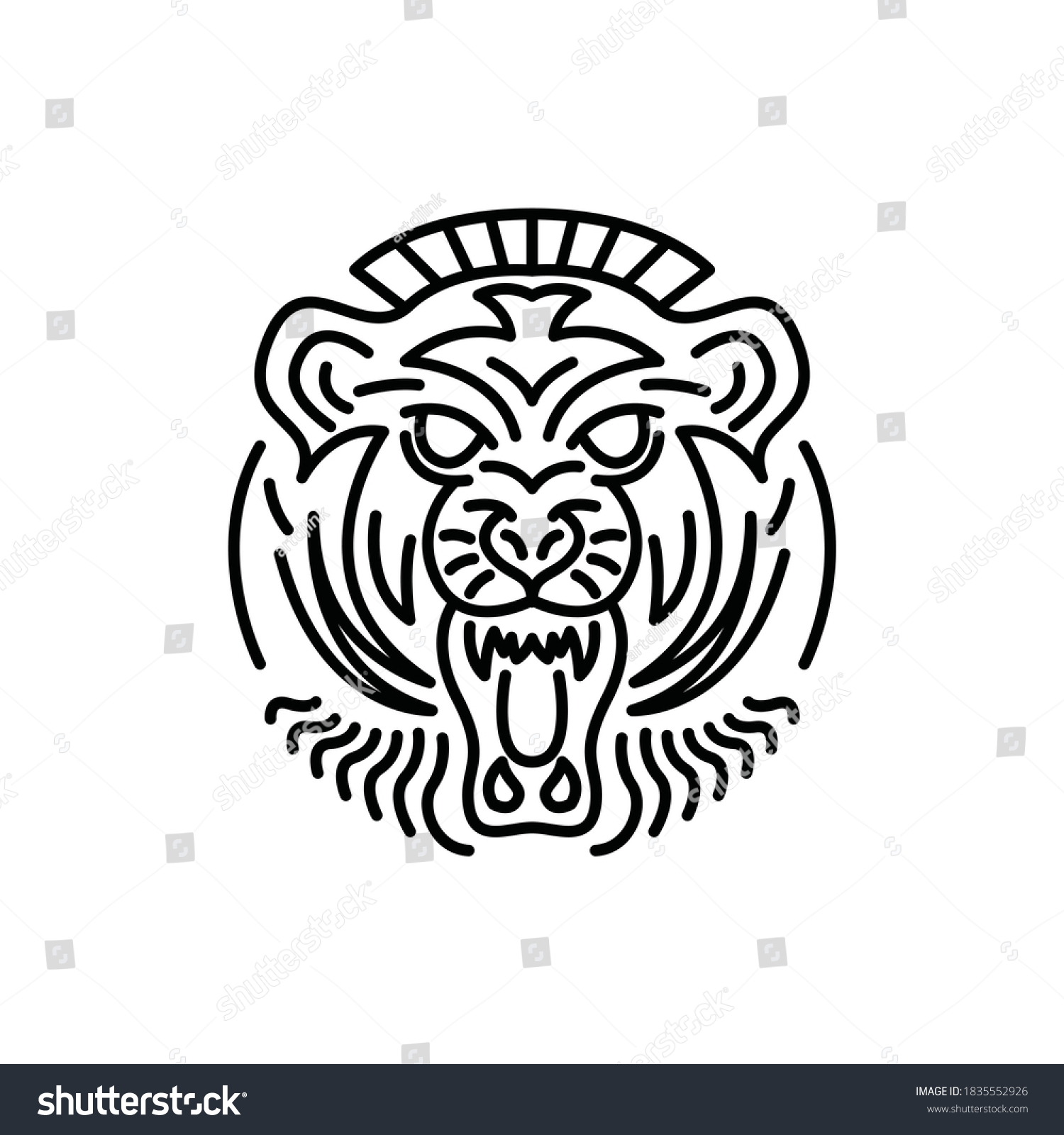Diseño del logotipo de Head King vector de stock (libre de regalías
