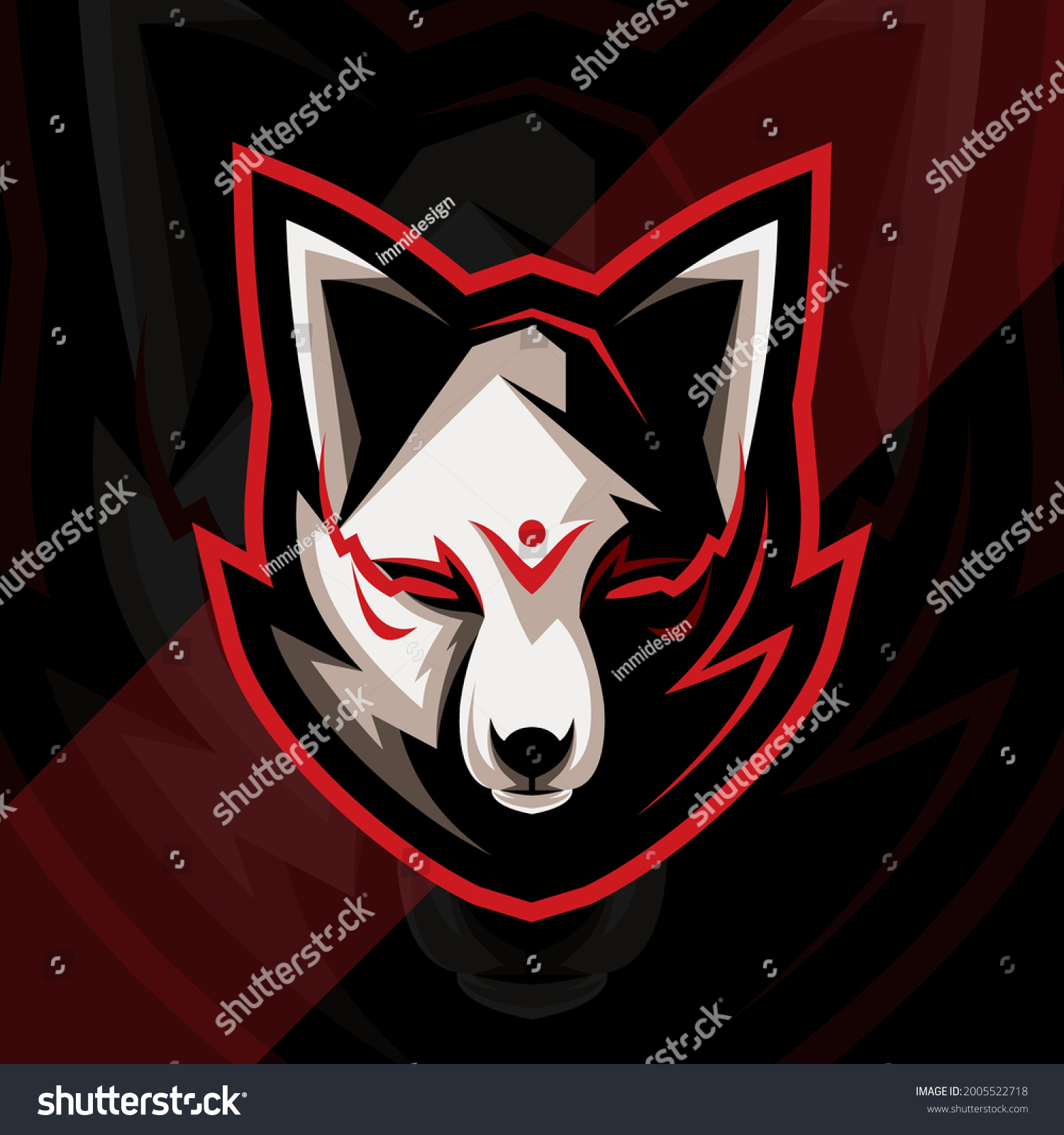 SVG of Head kitsune mascot logo esport template design svg