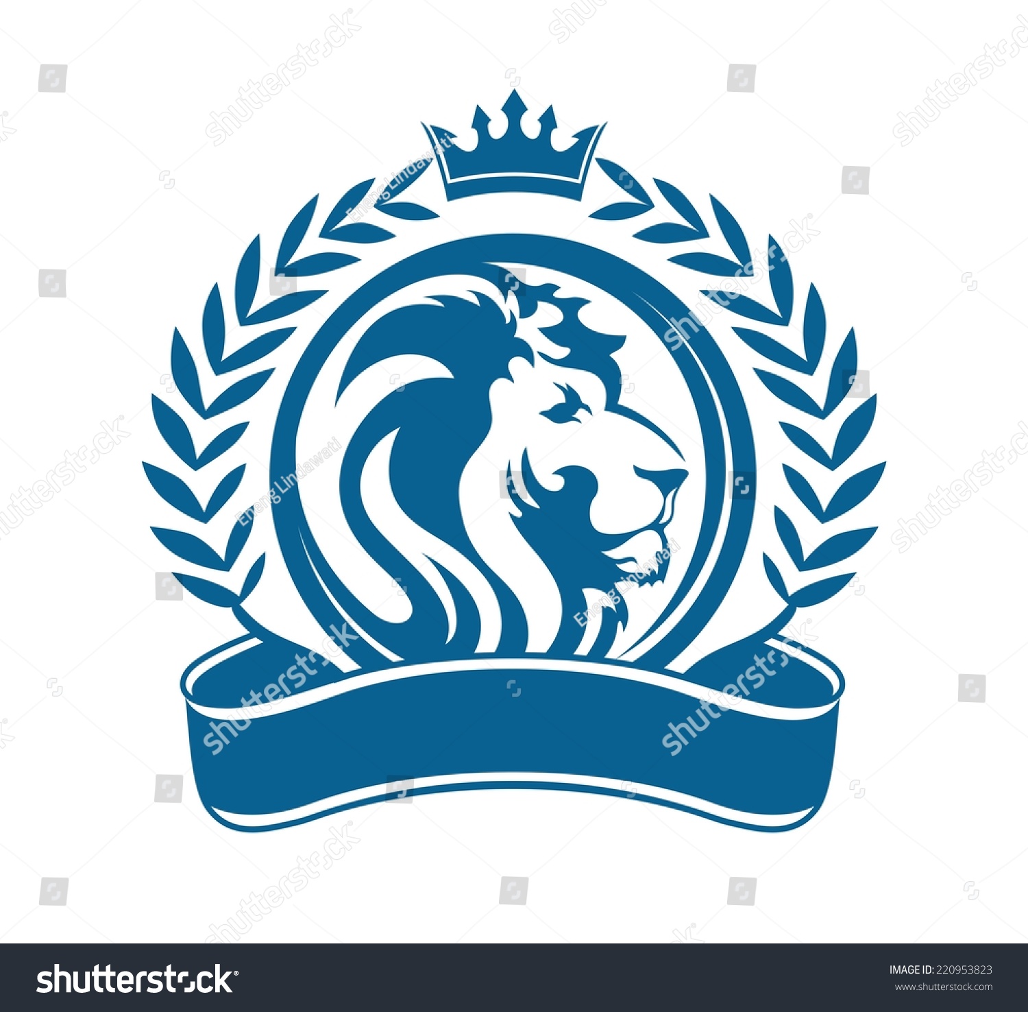 Head Lion Vintage Ribbon Stock Vector Illustration 220953823 : Shutterstock