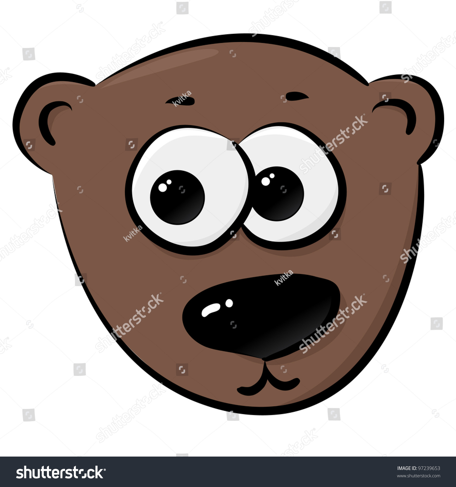 Head Bear Cartoon Icondoodle Stock Vector 97239653 - Shutterstock