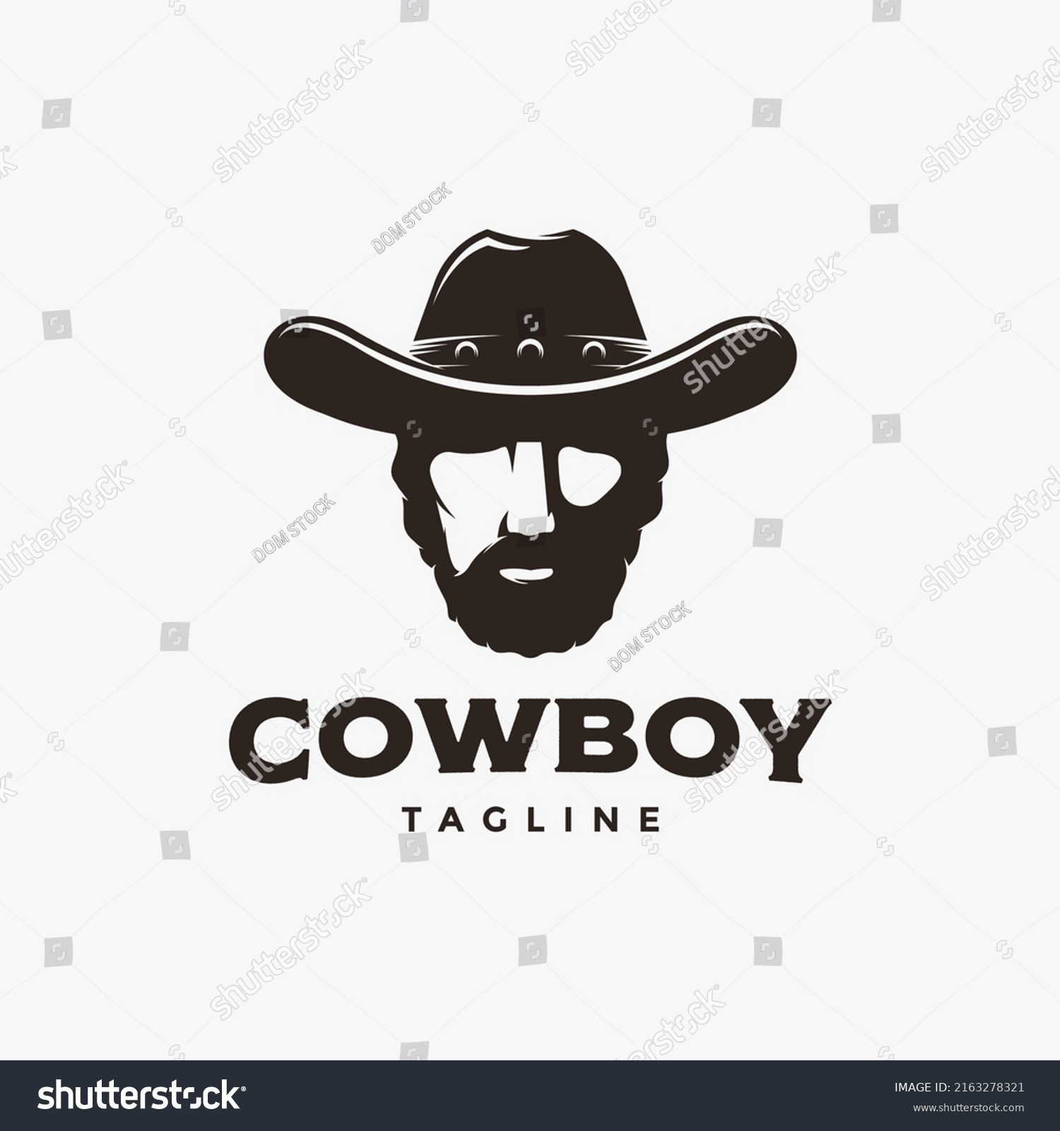 Head Cowboy Logo Mascot Vector On Stock Vector (Royalty Free ...