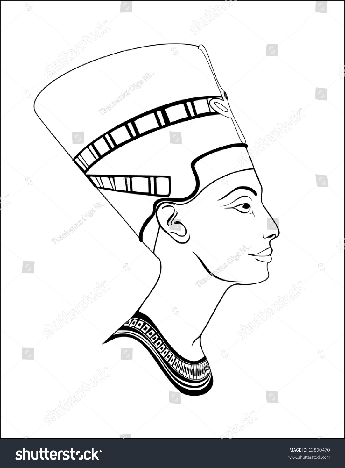 Head Egyptian Queen Cleopatra Stock Vector 63800470 - Shutterstock