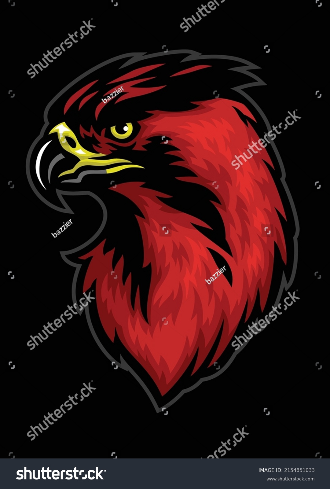 Head Hawk Drawing Style Stock Vector Royalty Free 2154851033