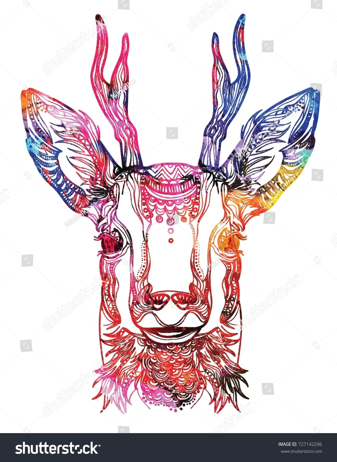Meditation Coloring Of The Mandala Head A Deer