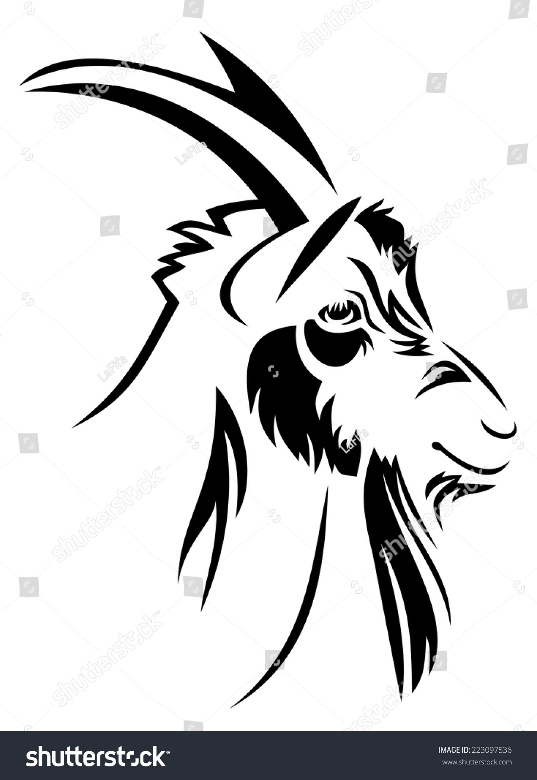 Head Goat Stock Vector 223097536 - Shutterstock