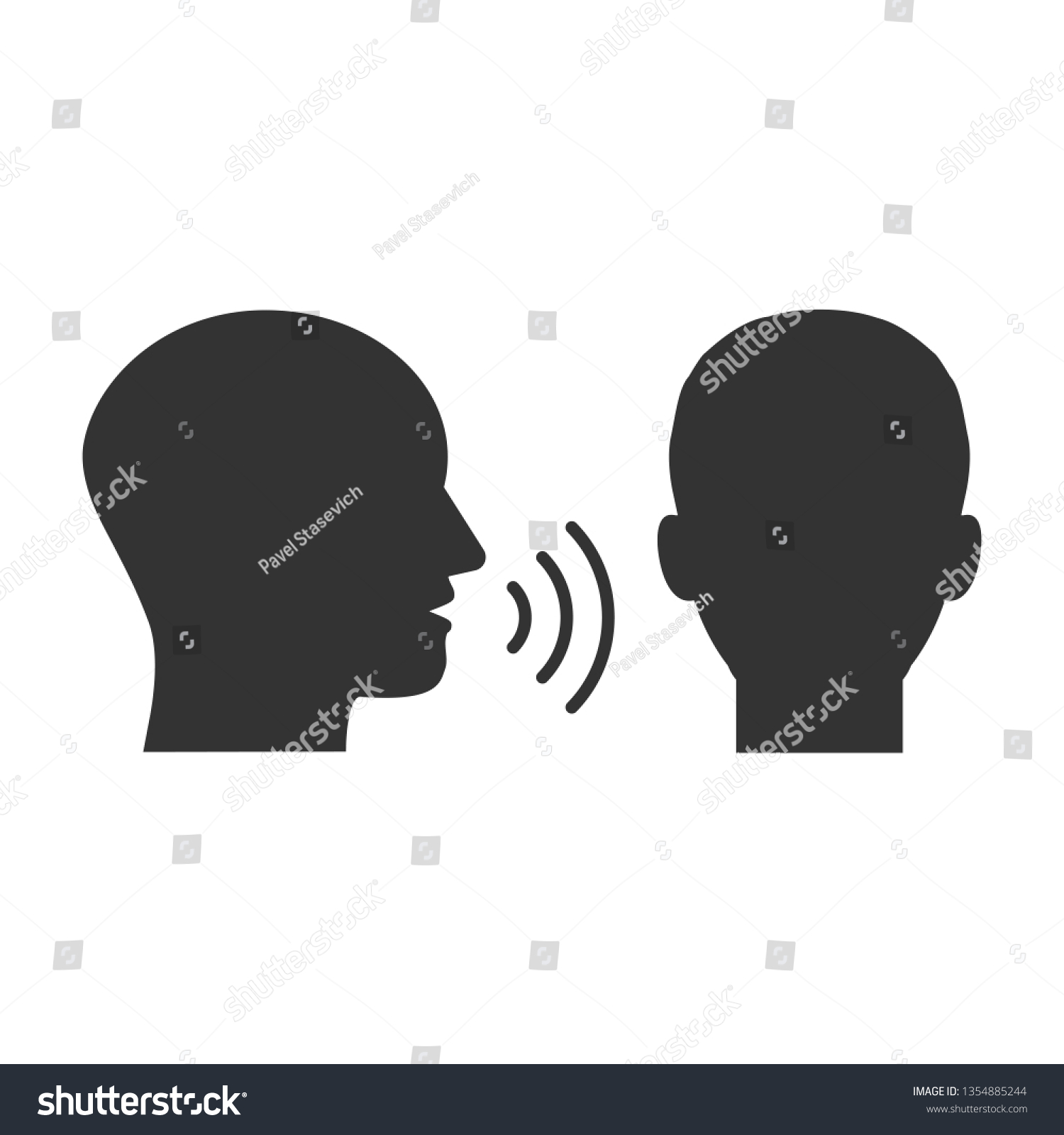 Head People Listen Speak Icon Vector Stock Vector (Royalty Free) 1354885244