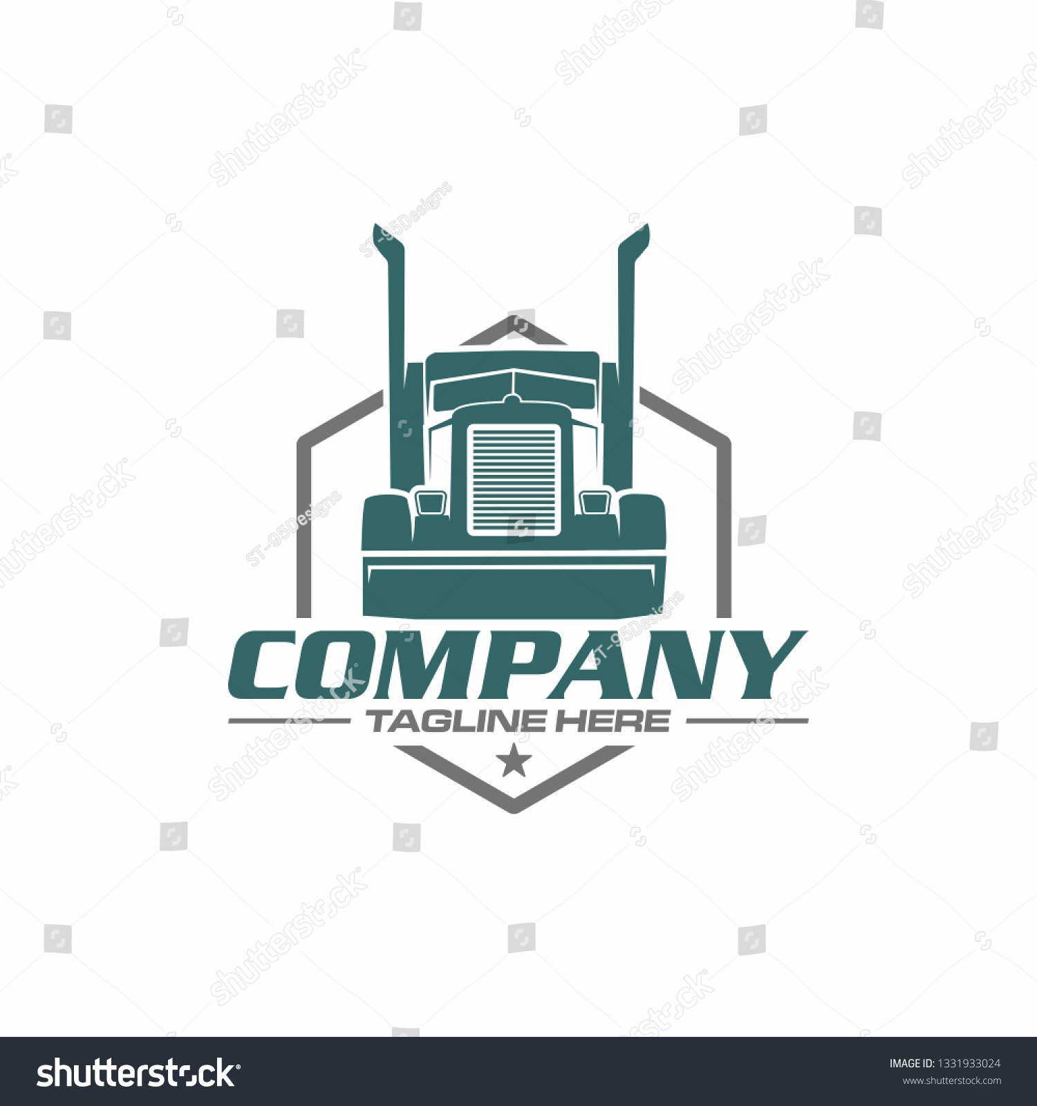 Head Semi Truck Trailer Front View Stock Vector (Royalty Free ...