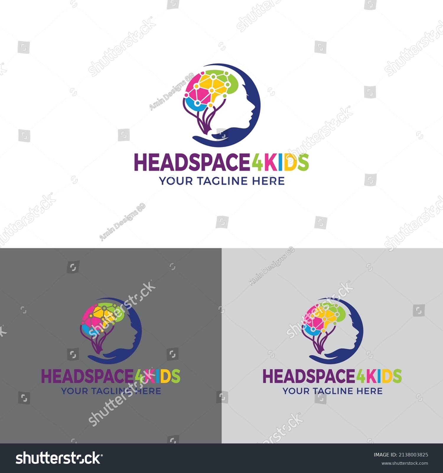 Head Space 4 Kids Logo Design Stock Vector (Royalty Free) 2138003825 ...