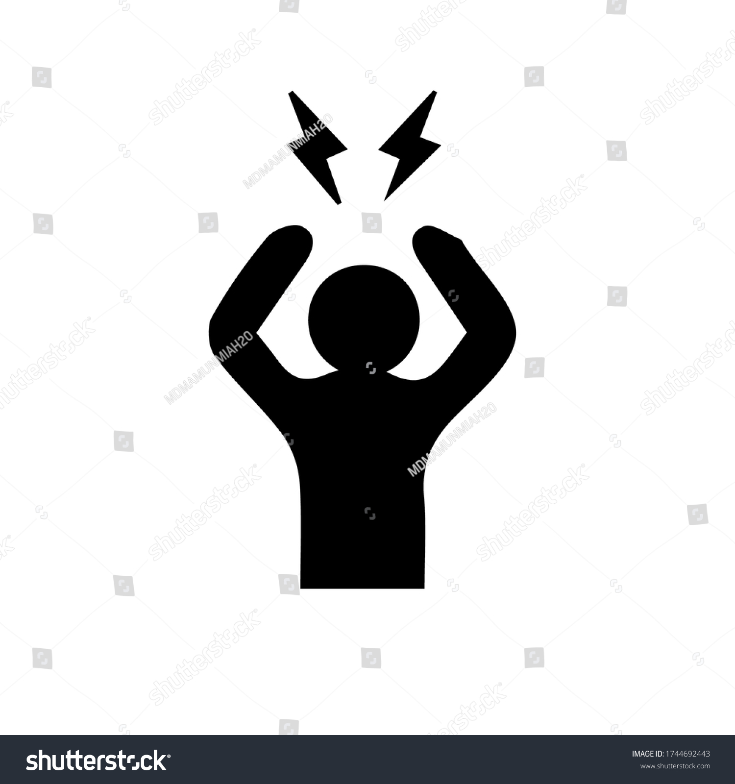 Headache Glyph Icon Silhouette Symbol Anger Stock Vector (Royalty Free ...