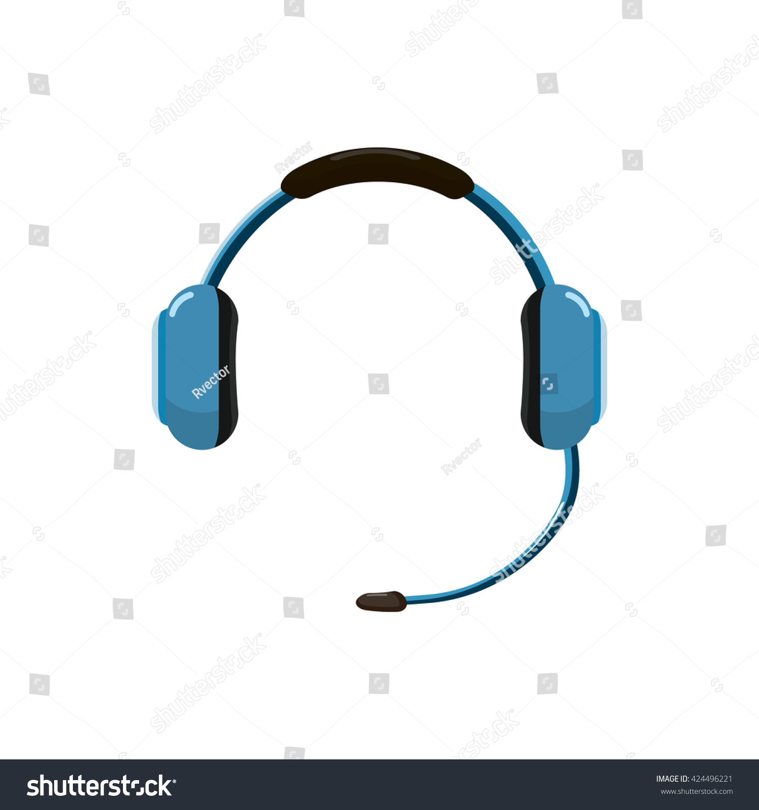 Headphone Icon Vector Illustration Universal Headphone Stock Vector Royalty Free 424496221