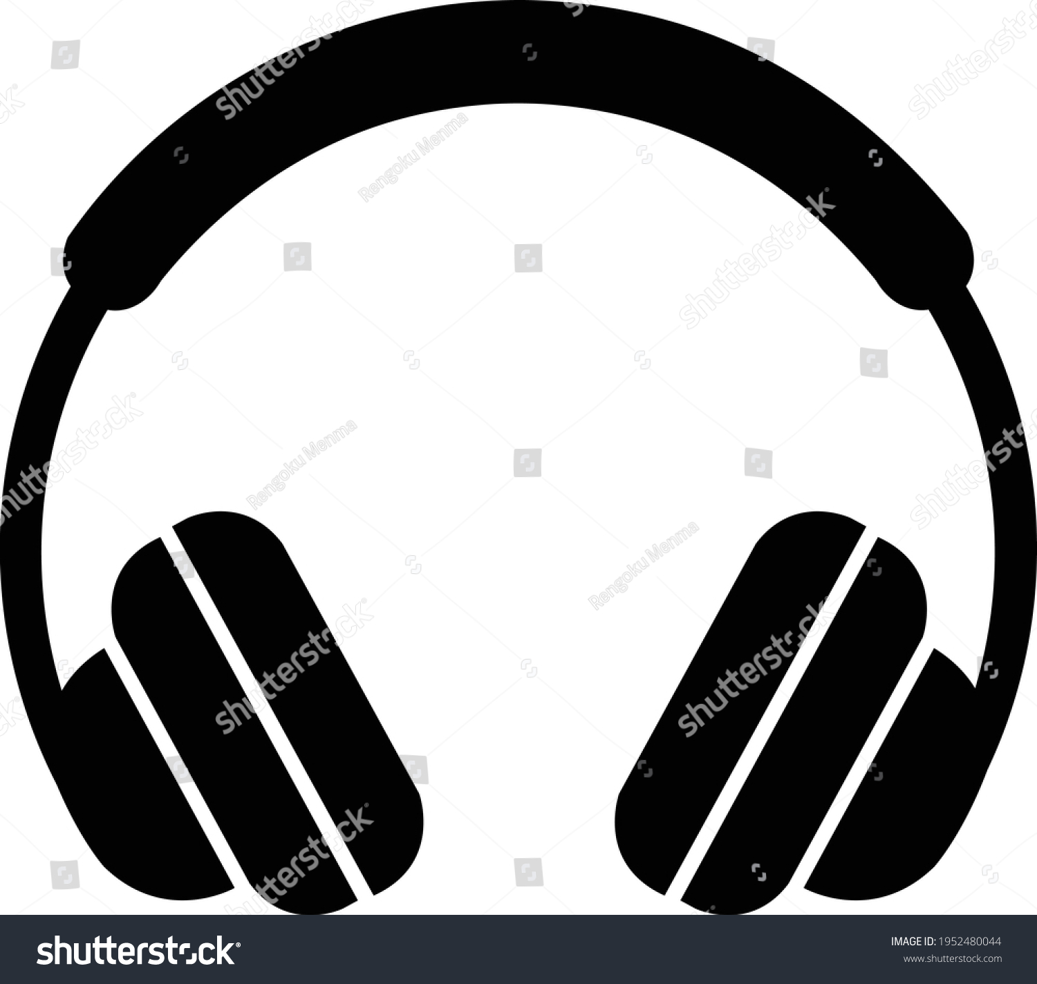 Headphones Vector Icon Black Silhouette Stock Vector (Royalty Free ...