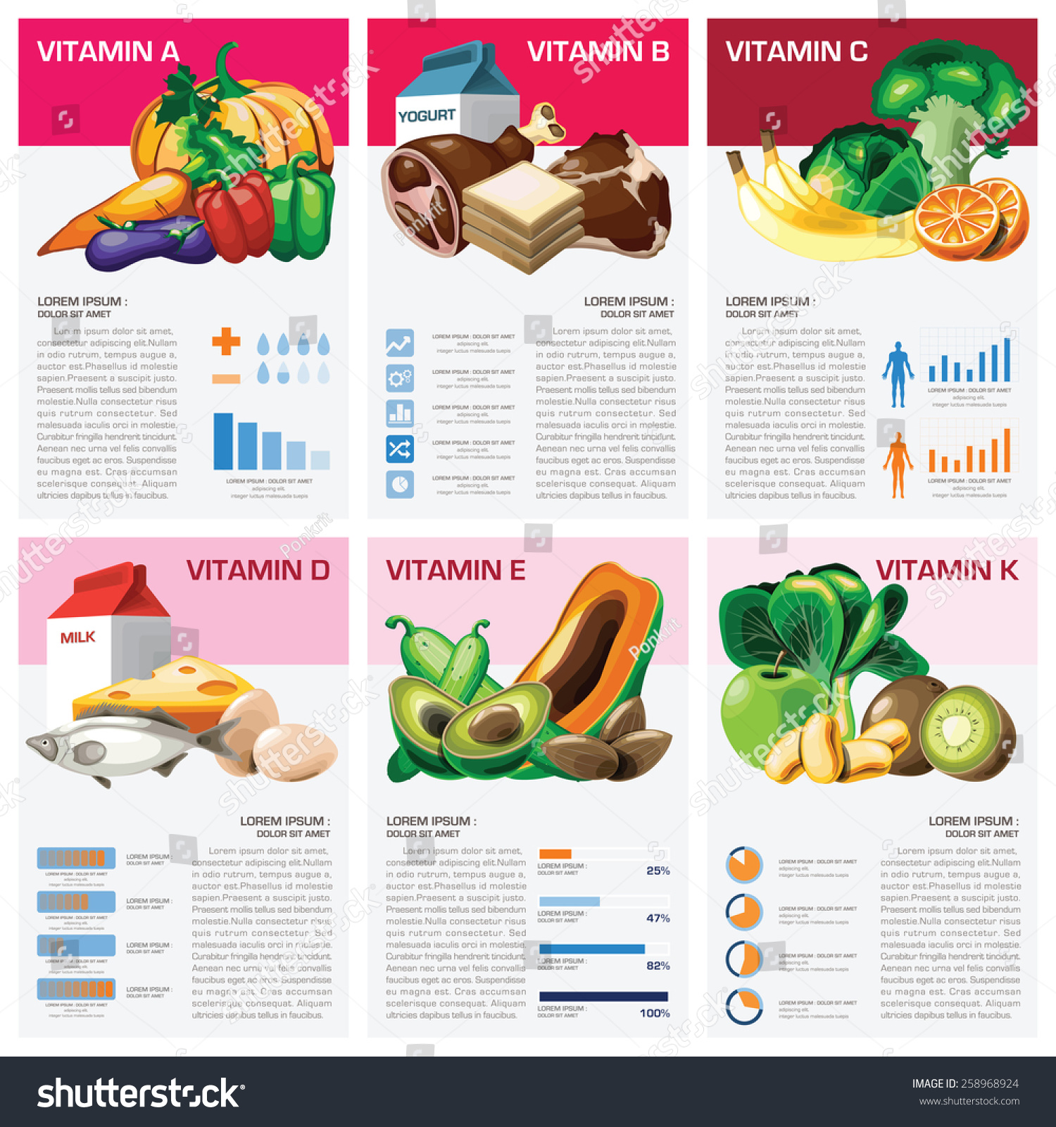 Health Medical Vitamin Chart Diagram Infographic Stock Vector 258968924 ...