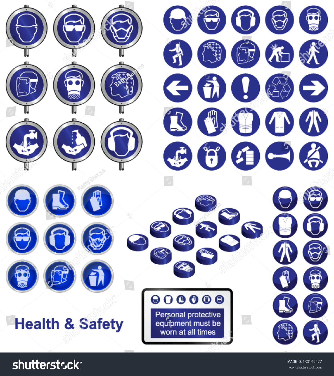 Health Safety Icons Sign Collection Stock Vector 130149677 - Shutterstock