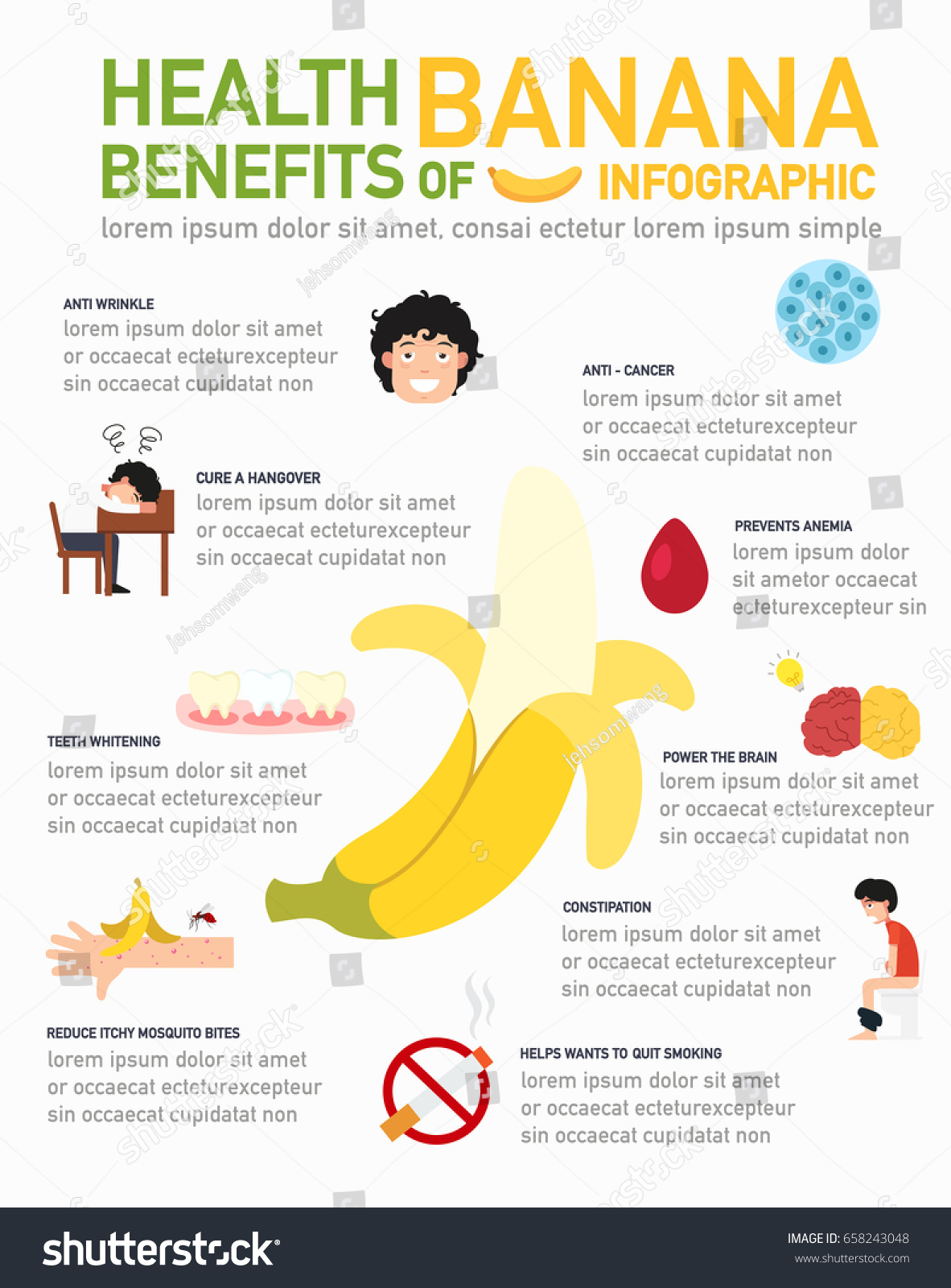 Health Benefits Banana Infographicsvector Illustration Stock Vector Royalty Free 658243048 2636