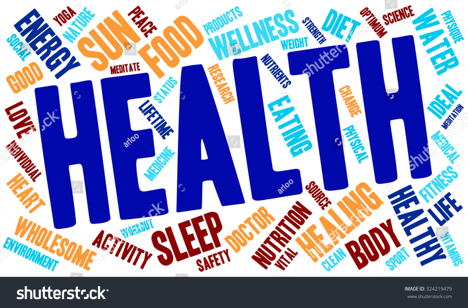 Health Word Cloud On White Background Stock Vector Royalty Free 324219479 Shutterstock 7049