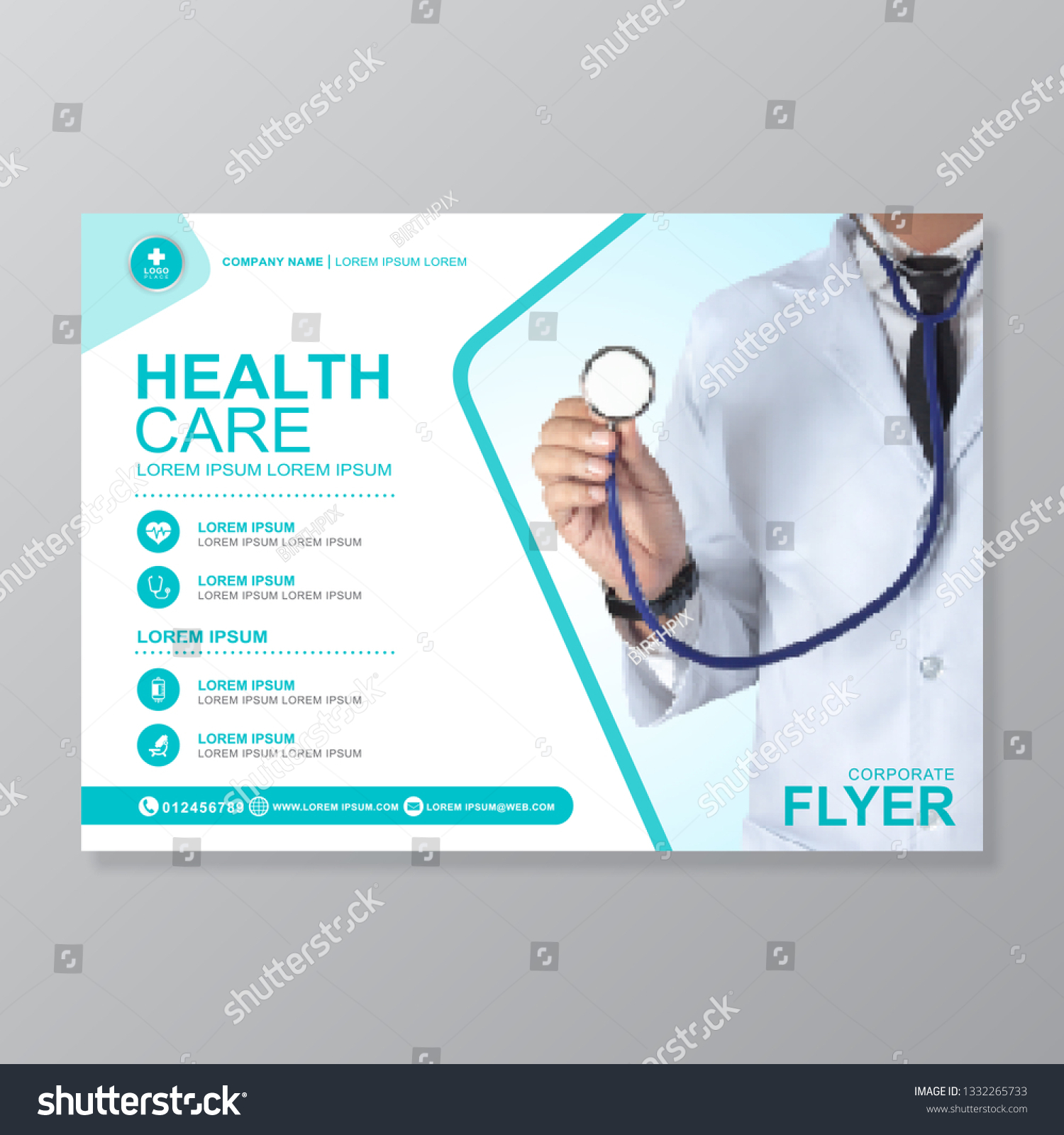 Healthcare Cover Template Design Report Stock Vector Royalty Free